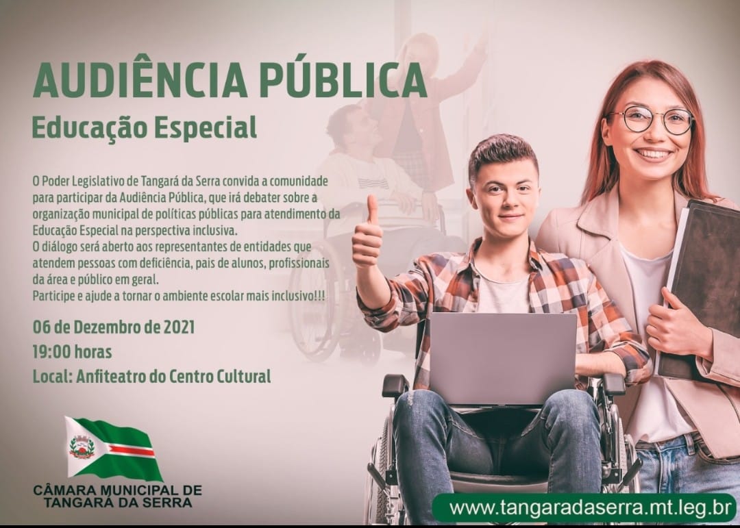 Educação inclusiva para pessoas com deficiência é tema de audiência pública nesta segunda (06) 