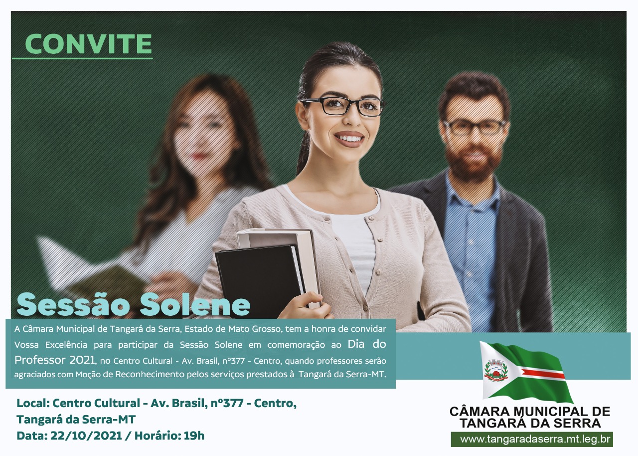 Câmara promove sessão solene em homenagem ao 'Dia do Professor' nesta sexta-feira (22) 