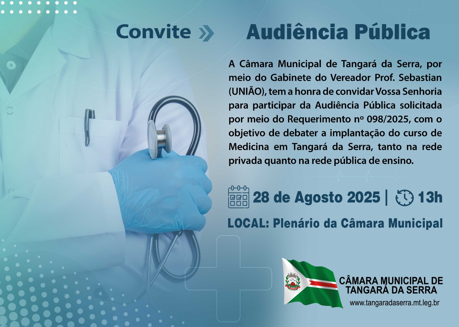 Câmara promoverá nesta quinta (28), Audiência Pública para debater implantação de curso de Medicina