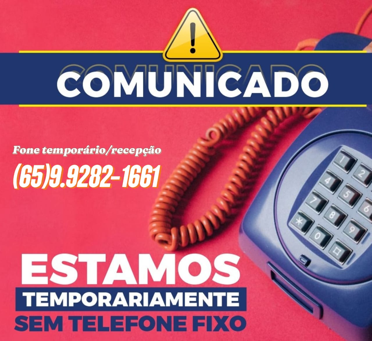 Aviso: instabilidade linhas telefônicas 