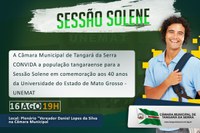 Alterada a data da Sessão Solene em homenagem a Unemat