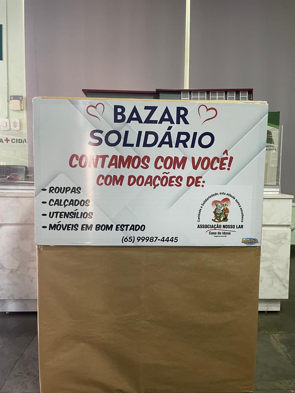 Câmara é ponto de coleta: doe para o bazar solidário e ajude o Lar do Idoso 