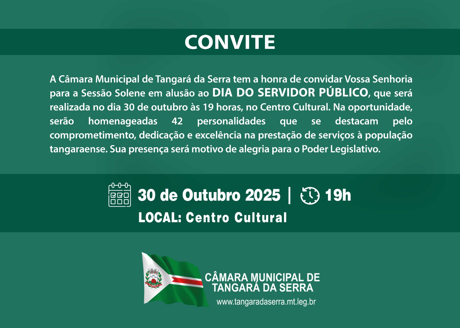 Legislativo realizará nesta quinta (30), Sessão Solene em homenagem ao Dia do Servidor Público