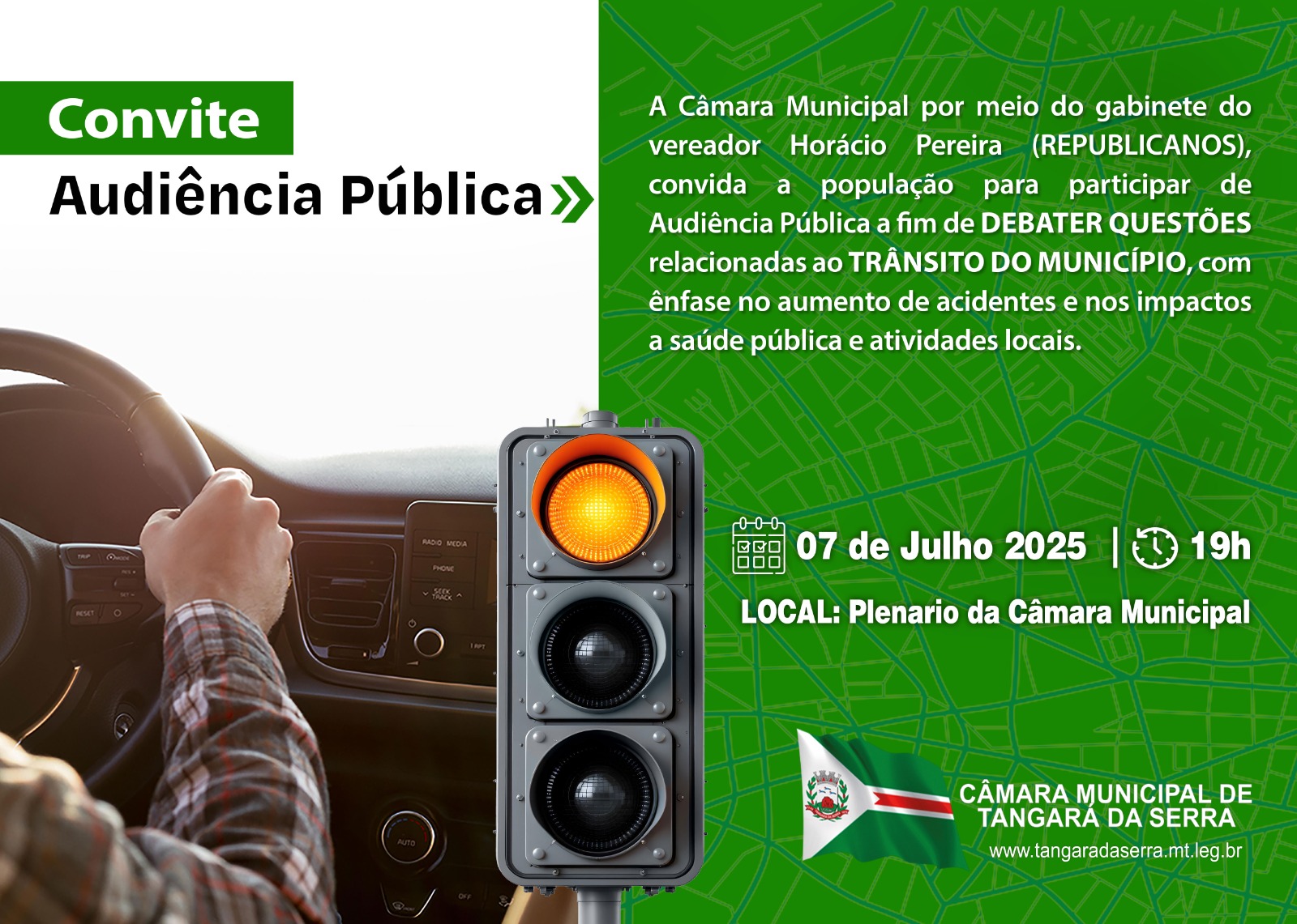 Trânsito, acidentes e infraestrutura serão temas de Audiência Pública na Câmara