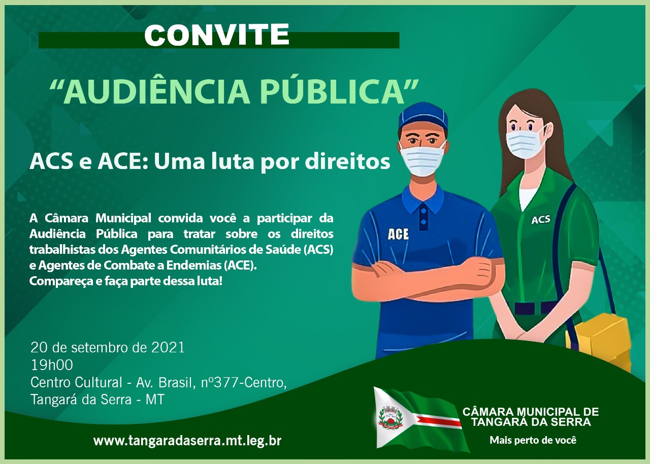 Legislativo discute os direitos dos agentes (ACS) e (ACE) em audiência pública nesta segunda (20) 