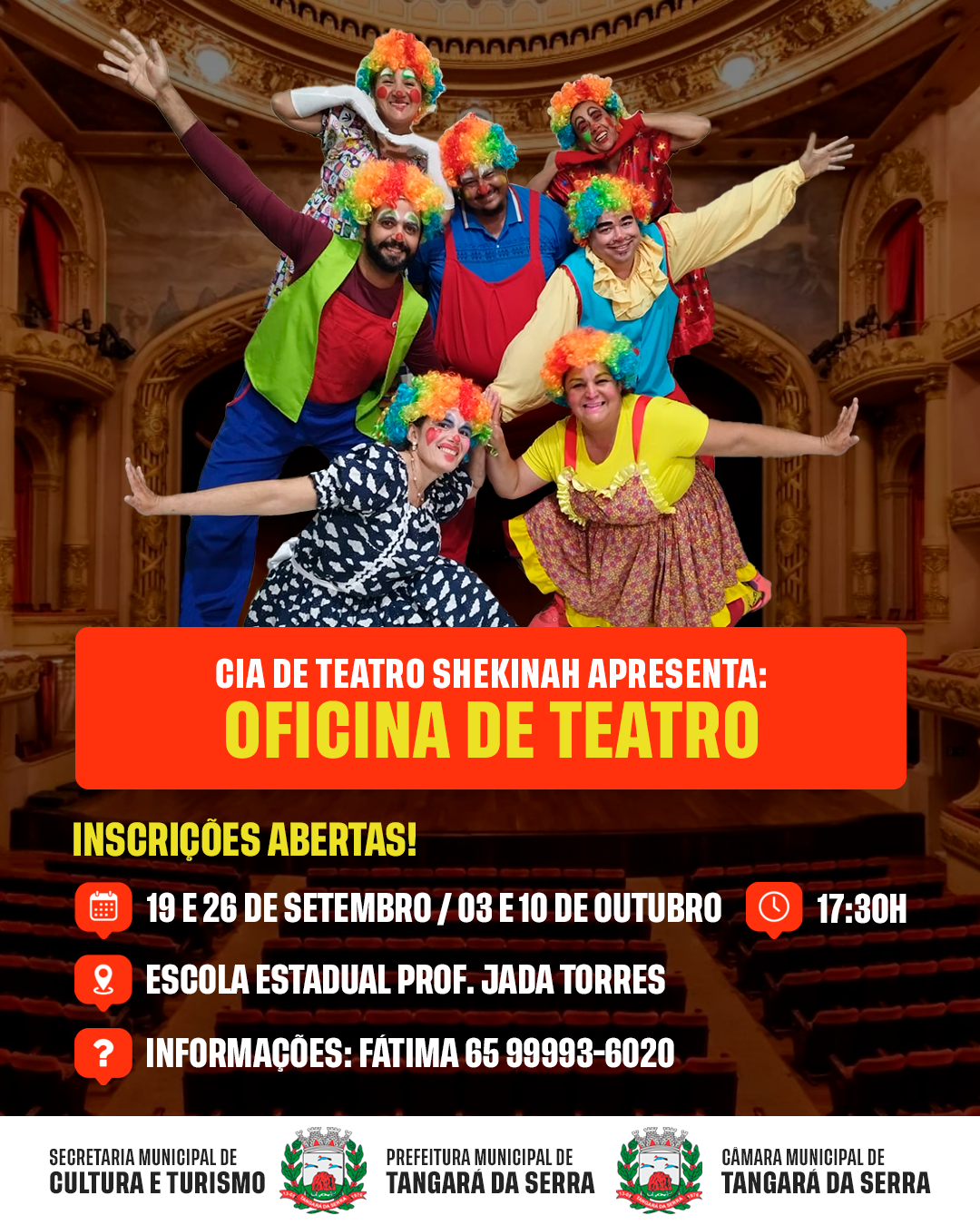 Oficina de Teatro apoiada pela Câmara inicia nesta sexta (19); inscrições estão na reta final 
