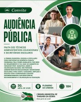 Valorização de Técnicos Administrativos Educacionais e Secretários Escolares será debatida em Audiência Pública